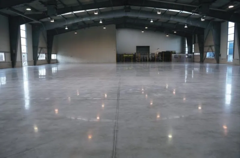 Finished floor coating in a Brisbane warehouse