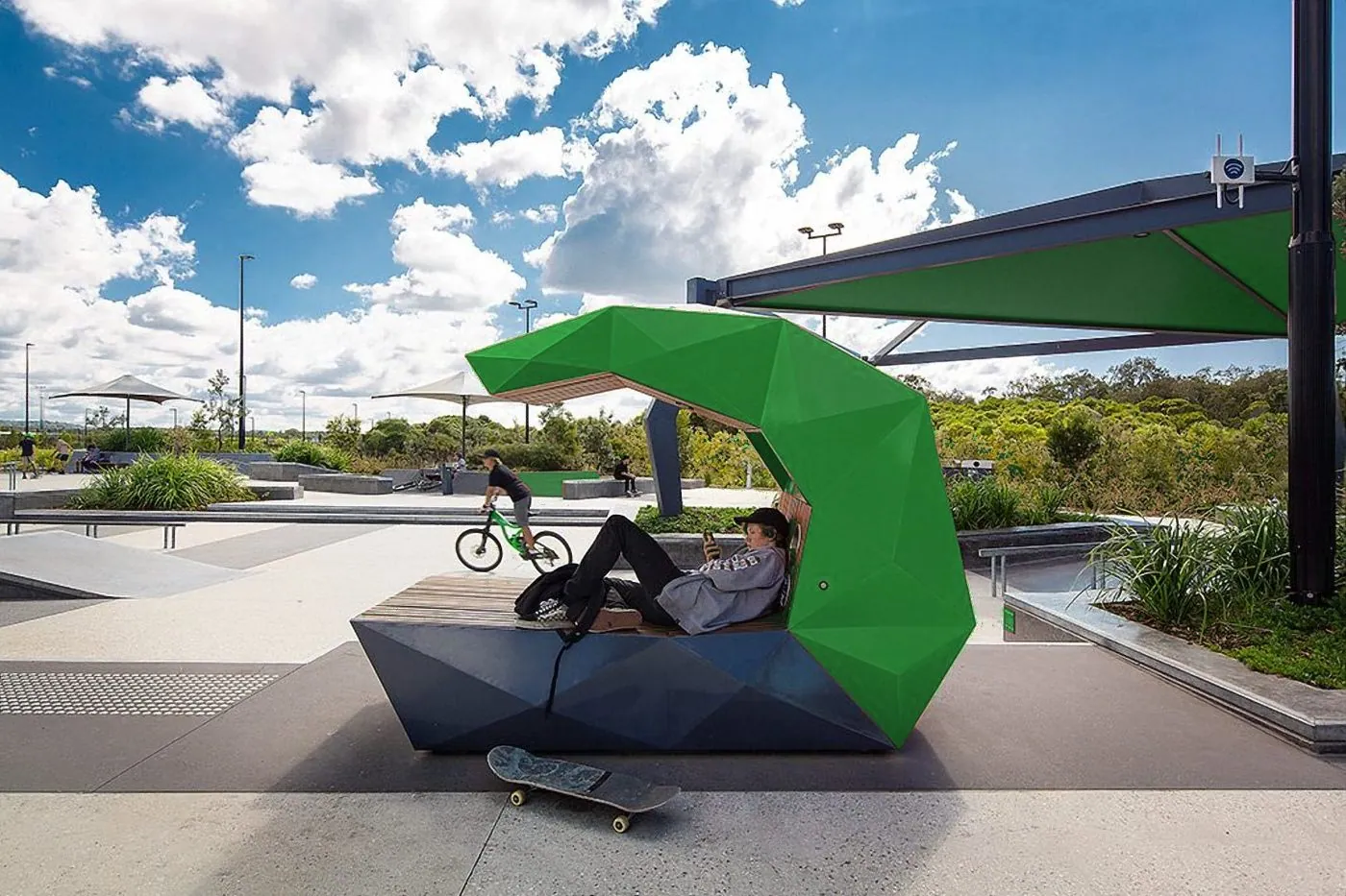 Honed concrete plaza at Baringa Town Centre on the Sunshine Coast, finished by OzGrind
