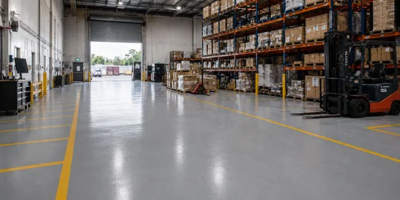 Concrete floor in a Brisbane warehouse