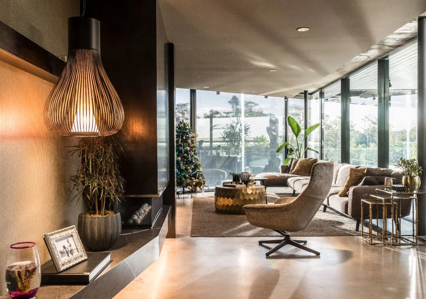 Polished concrete kitchen floor in a Brisbane home
