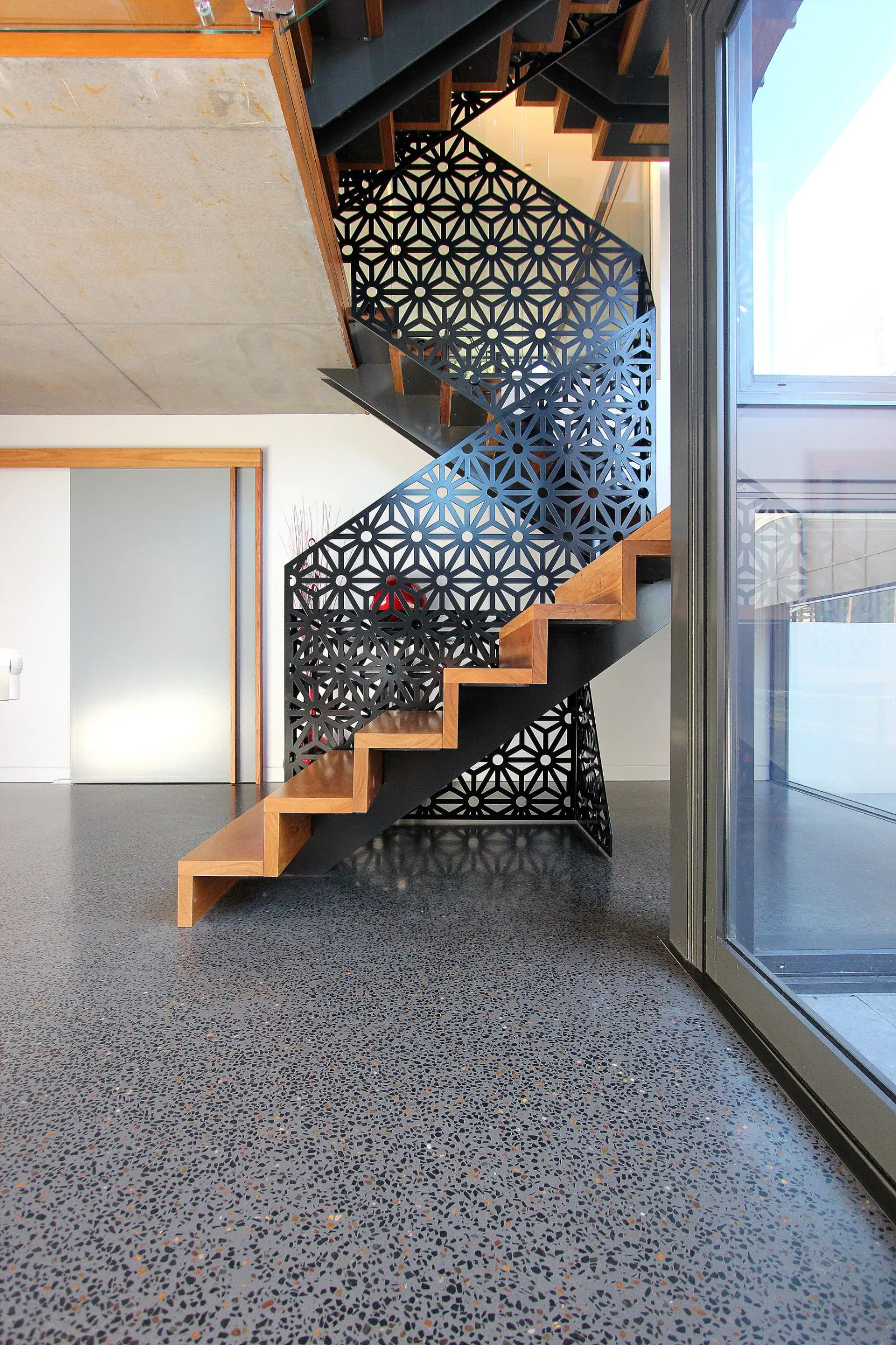 Polished concrete floor at the Christian Street Clayfield home Brisbane project photo 3