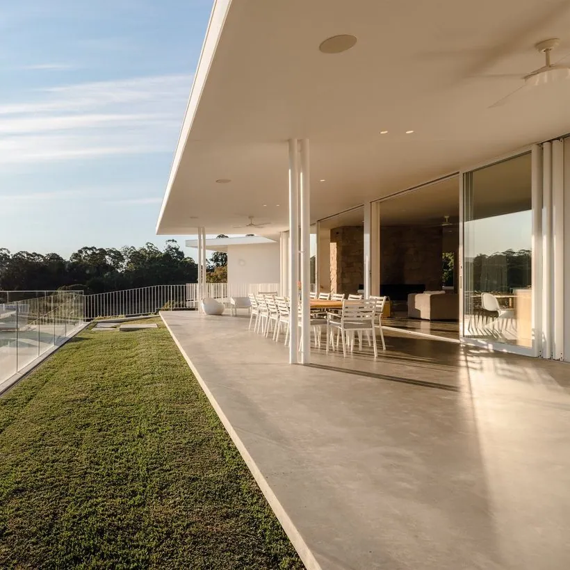 Polished concrete terrace and alfresco at a modern Brisbane home