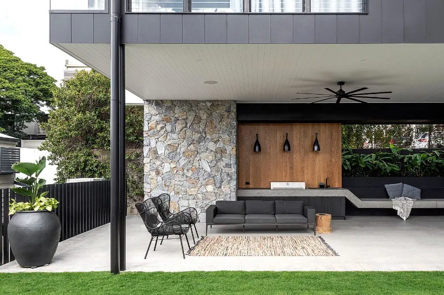 Honed concrete outdoor entertaining area, outdoor polished concrete care guide