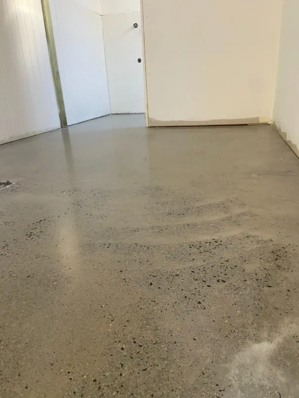 Freshly ground concrete slab ready for polishing
