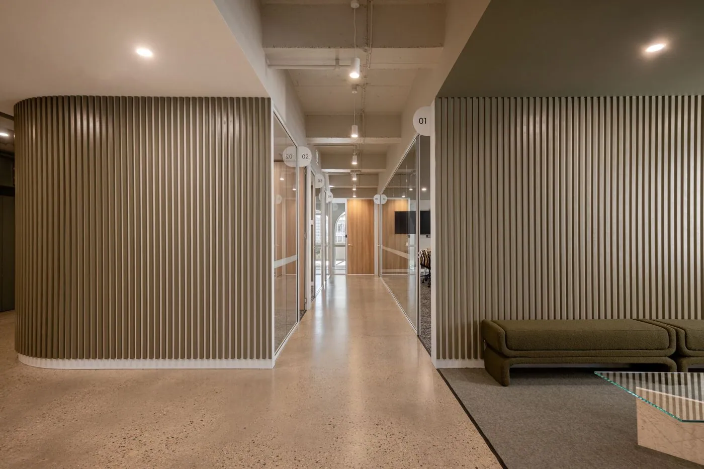 Polished concrete floor at a Brisbane stadium bar and function precinct