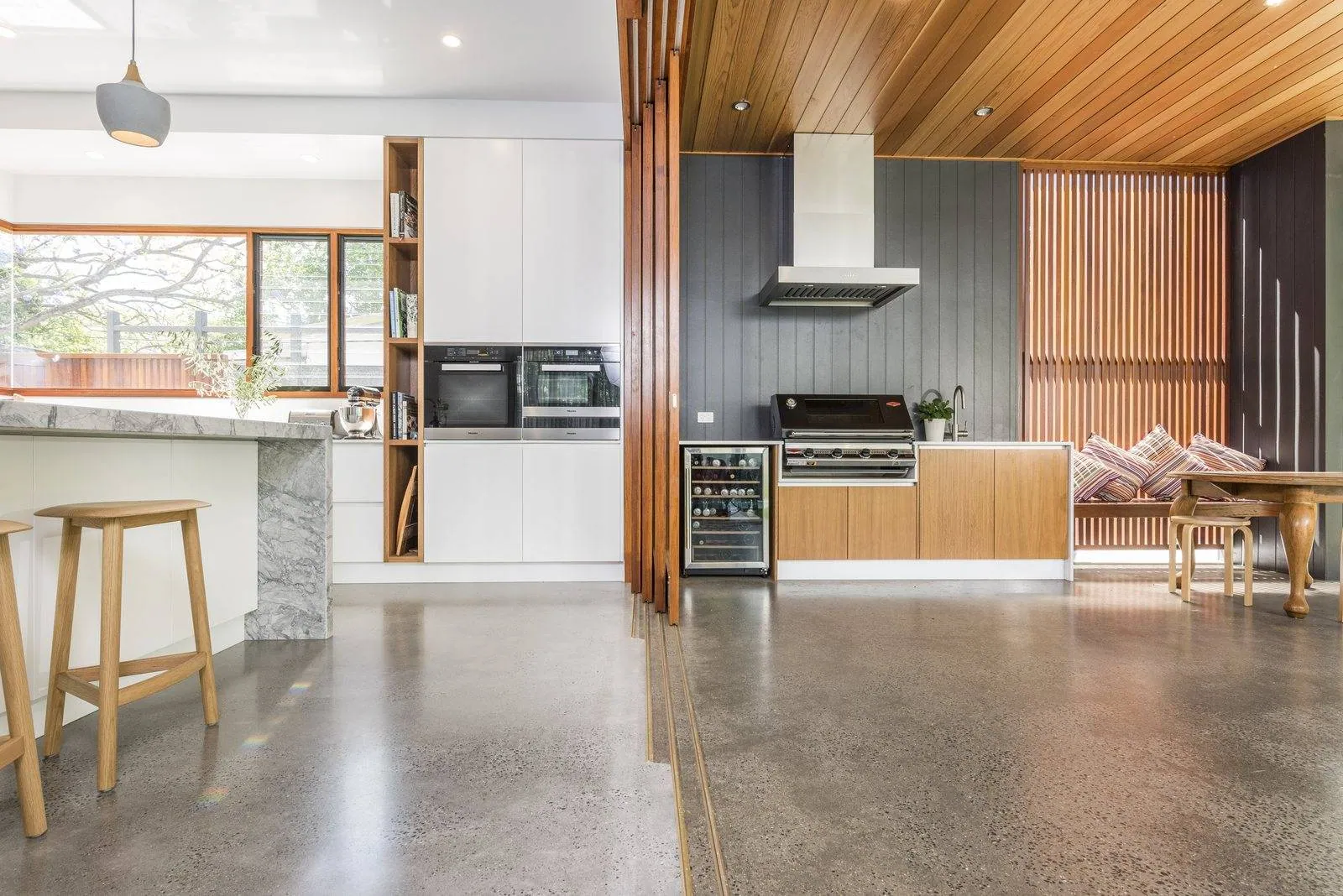 Grind and seal concrete floor in a Brisbane home kitchen at Auchenflower