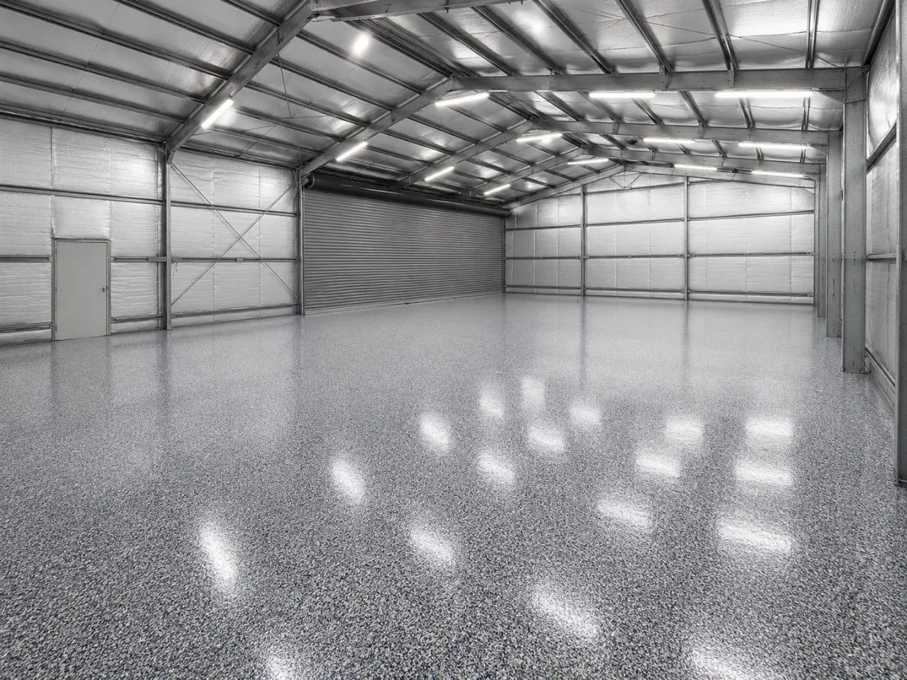 Epoxy flake floor in a Brisbane factory shed