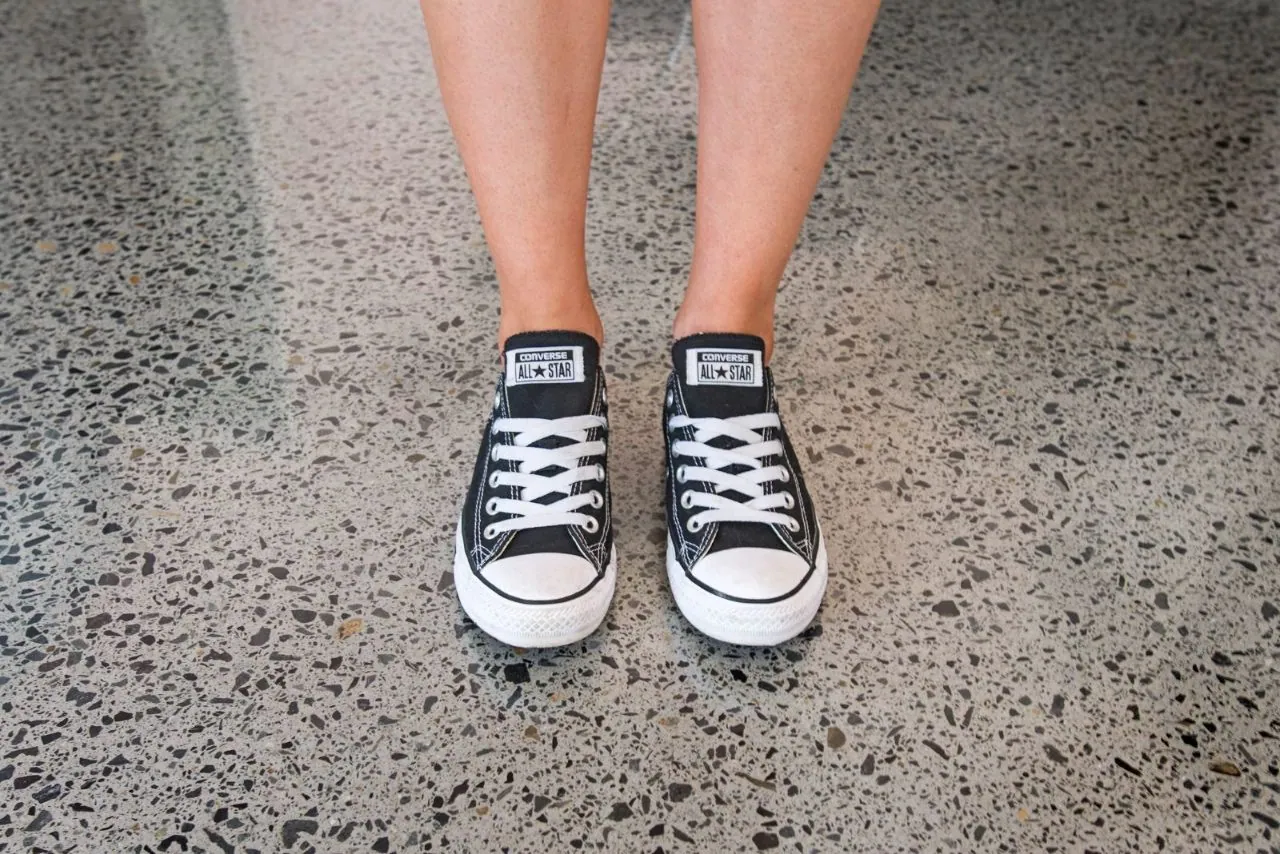 Full exposure polished concrete underfoot, showing exposed aggregate detail
