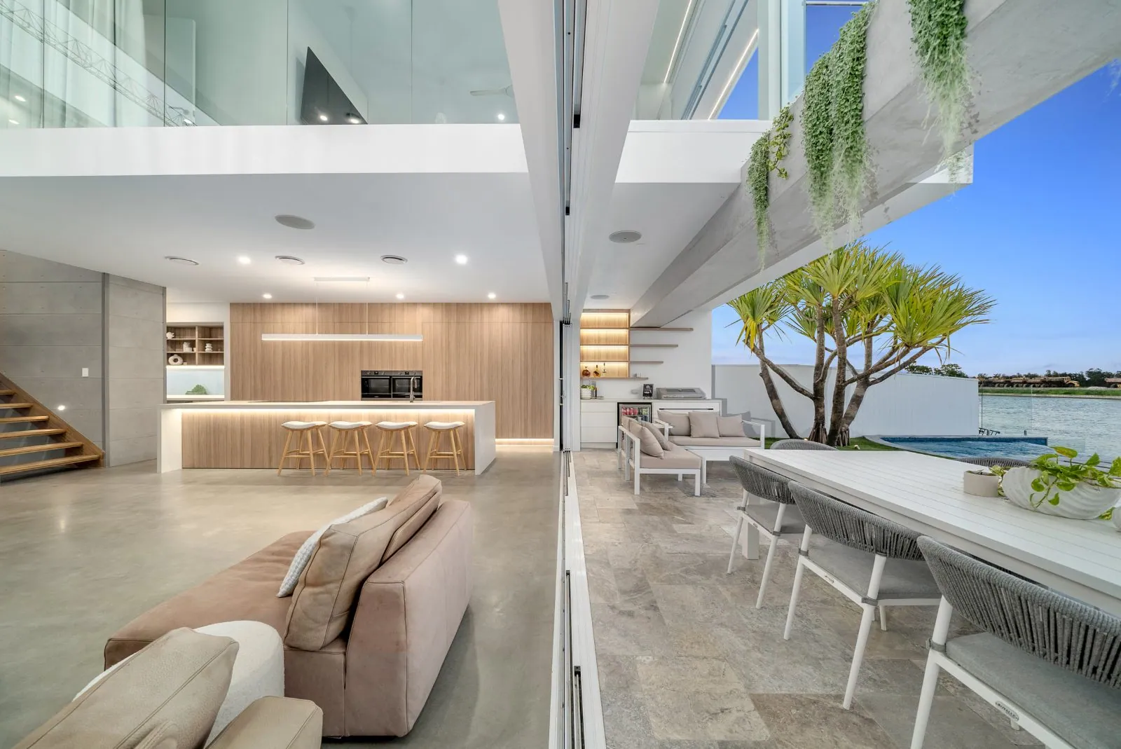 Mechanically polished concrete floor at the Monster Homes residence, Newport Brisbane - photo 3