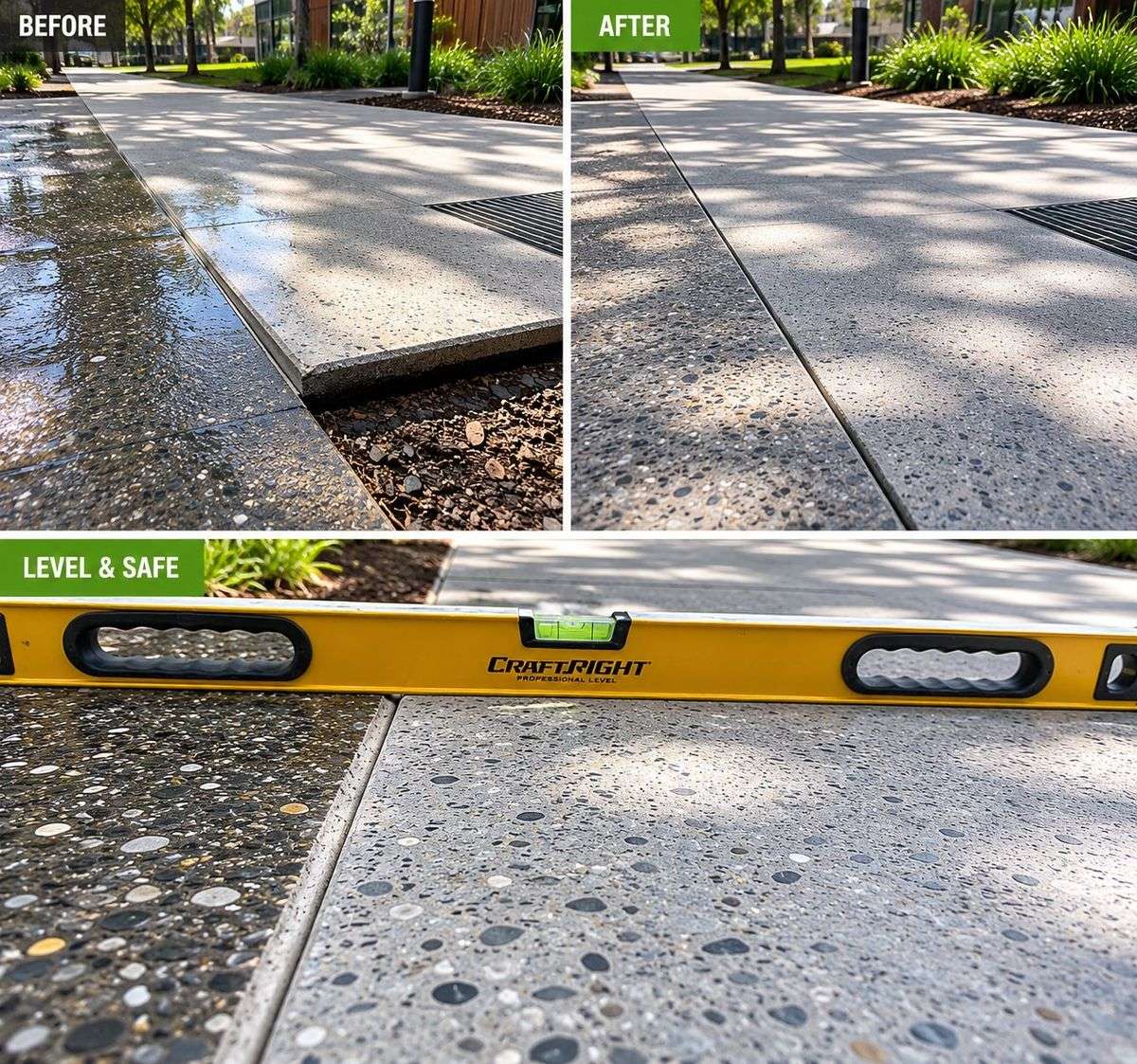 trip hazard concrete grinding lip removal school council park brisbane