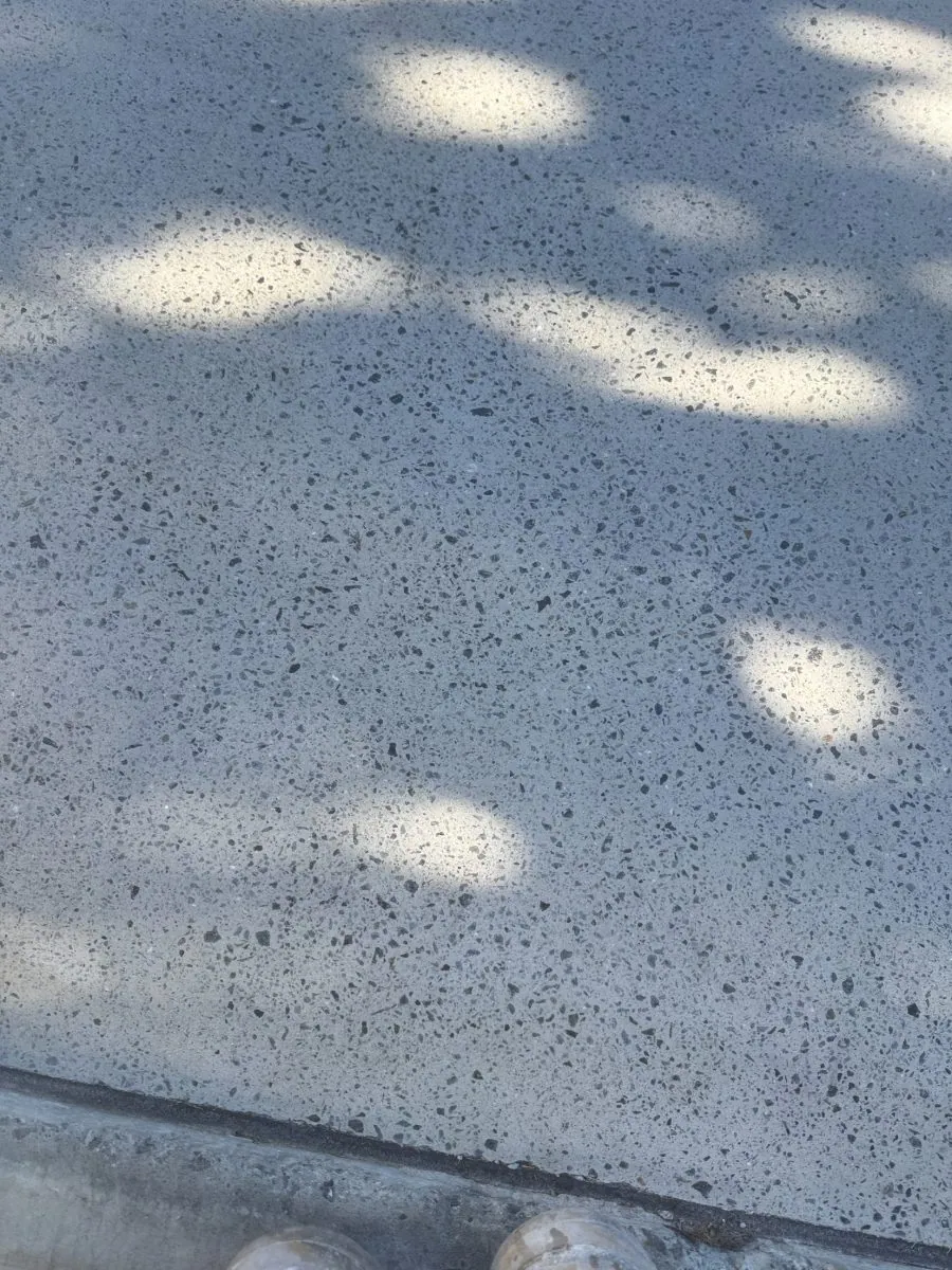 Honed outdoor polished concrete patio with exposed aggregate by OzGrind in Brisbane and the Gold Coast