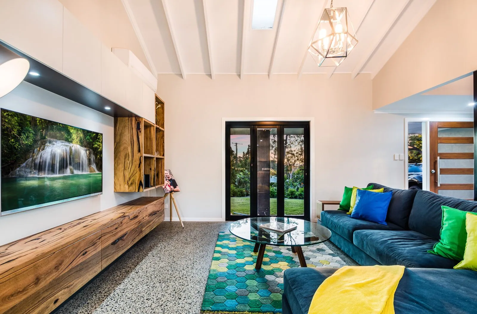 Polished concrete living room floor, Alexandra Hills renovation Brisbane