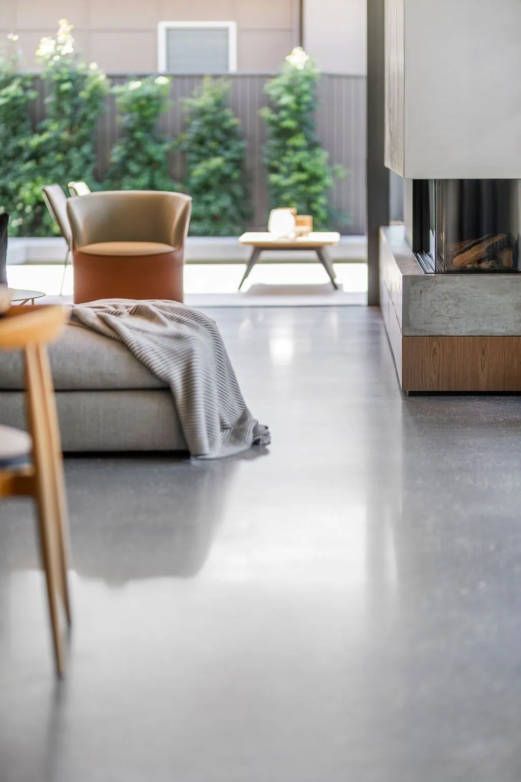 Mechanically polished concrete floor at the K2 Projects home, Hawthorne Brisbane - photo 3