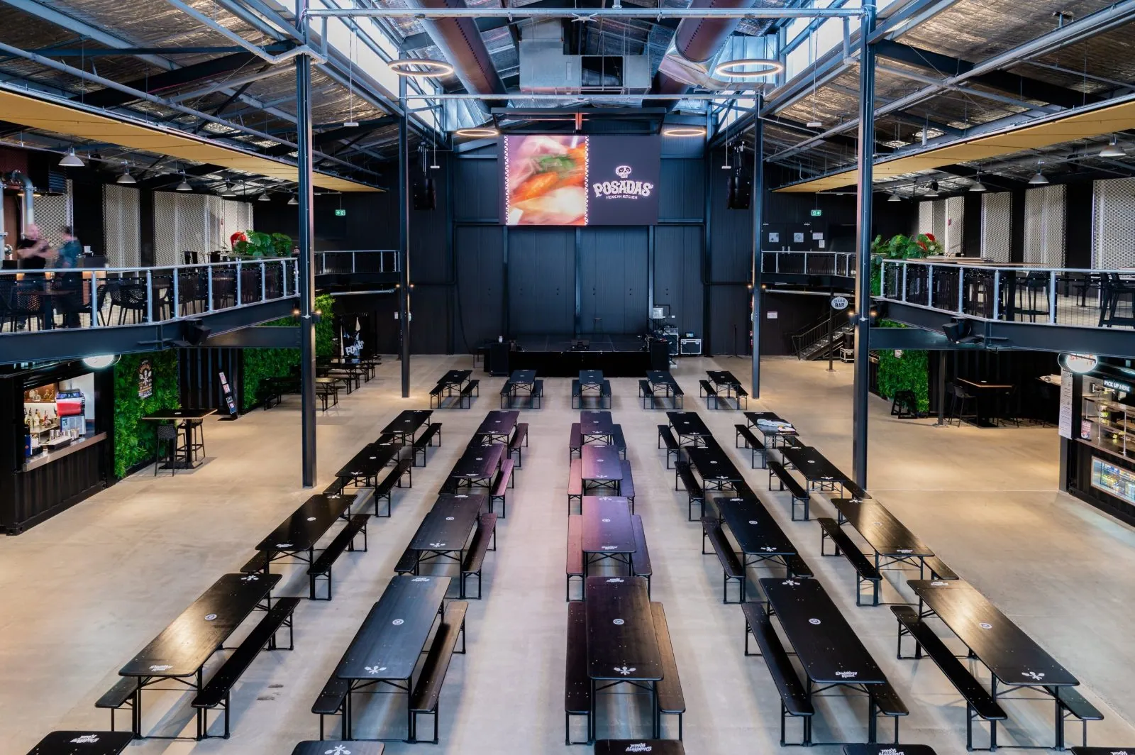 Polished concrete floor in the Distillery Road Market event hall at Zarraffas Coffee, Brisbane