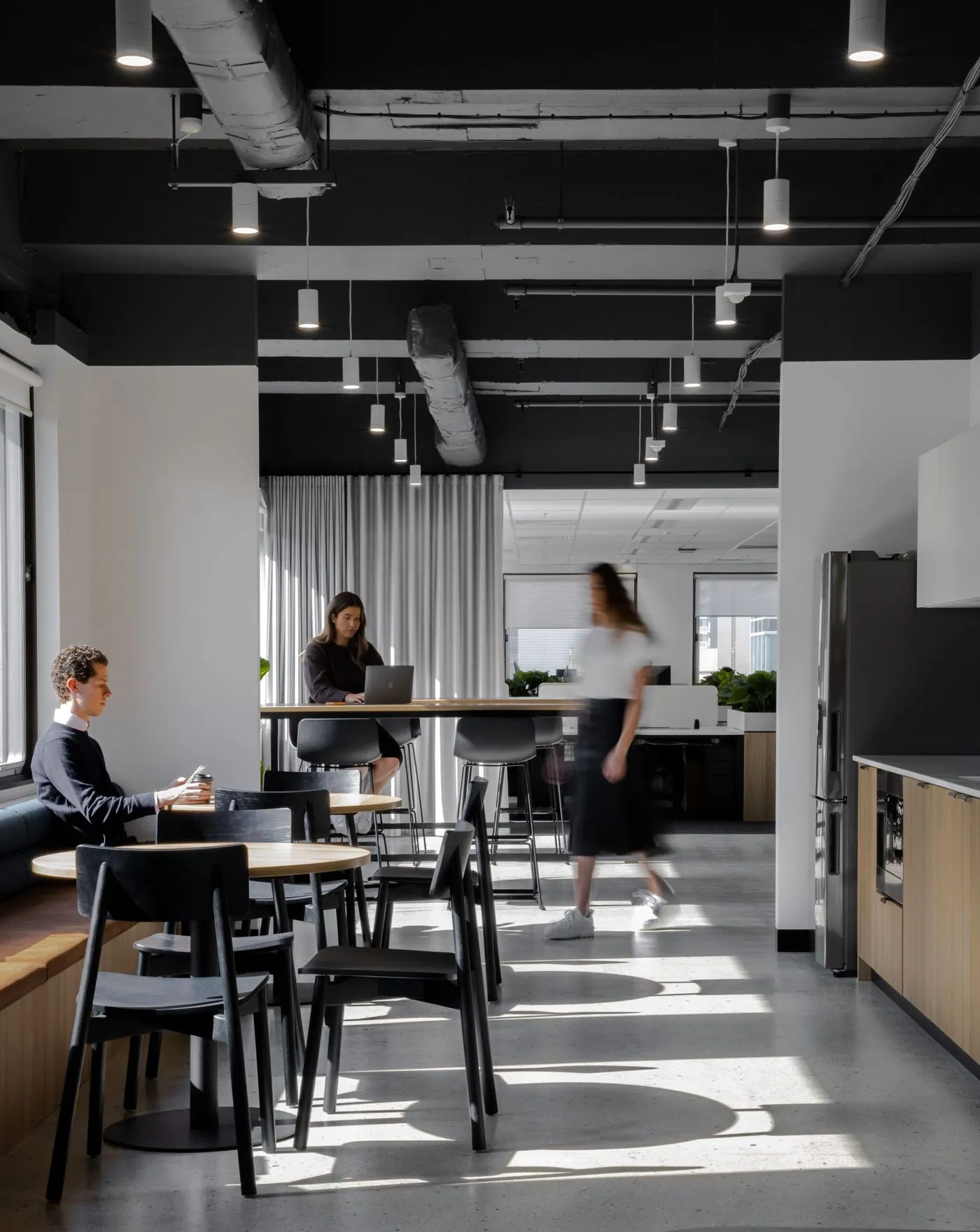 Polished concrete office breakout space on the Gold Coast