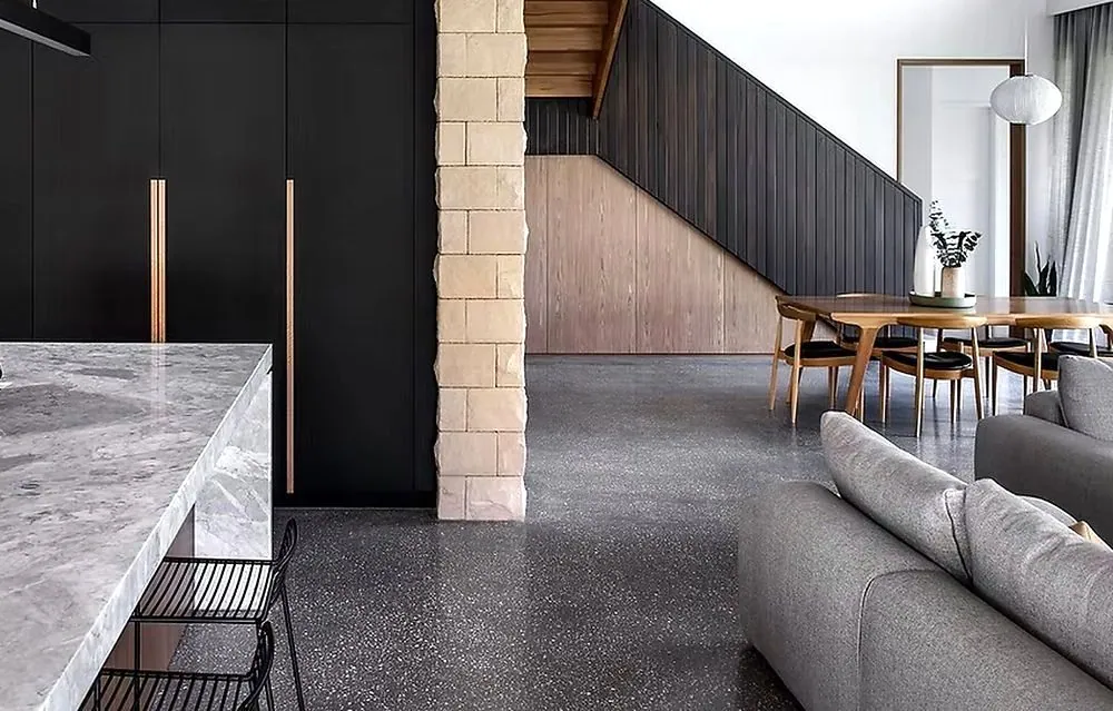 Polished concrete floor at the K2 project in Hawthorne