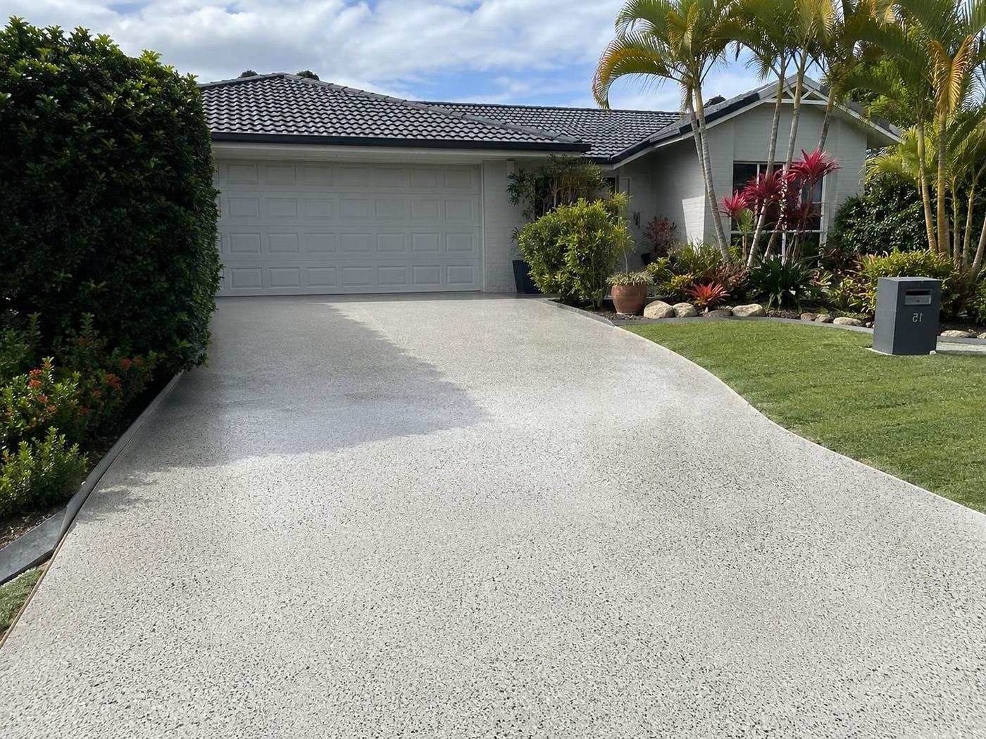 Concrete sealing and clean and seal of a Brisbane driveway