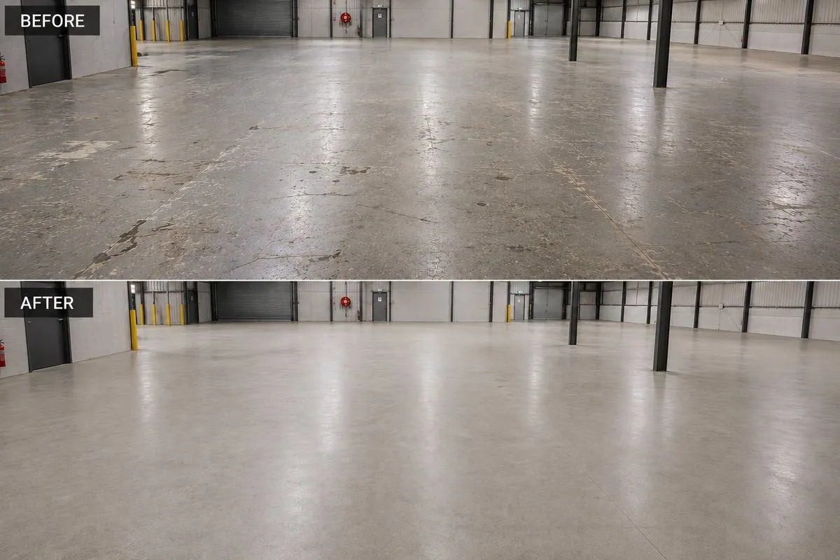 Commercial industrial floor restoration concrete grinding Brisbane