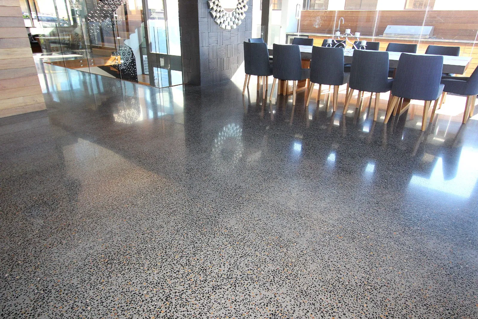 Polished concrete floor at the Christian Street Clayfield home Brisbane project photo 5