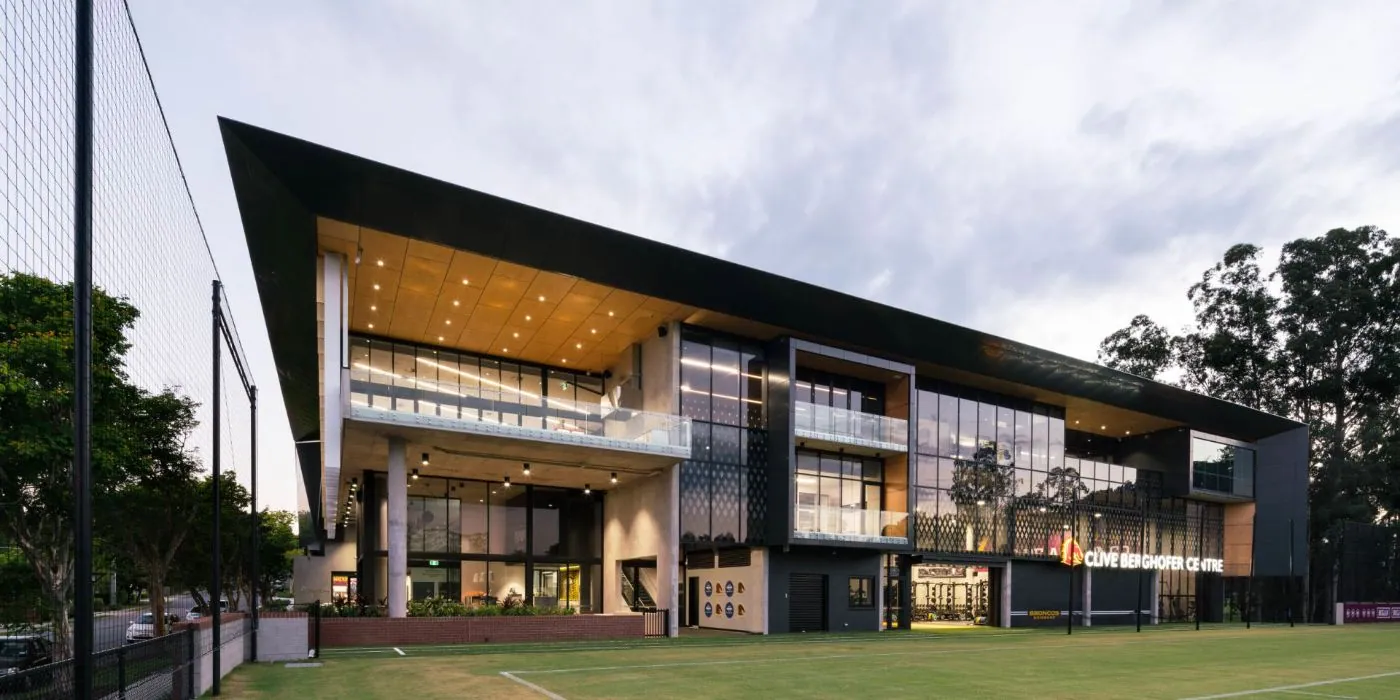 High gloss grind and seal concrete floor along the trophy and statue hall at the Brisbane Broncos Clive Berghofer Centre, Red Hill