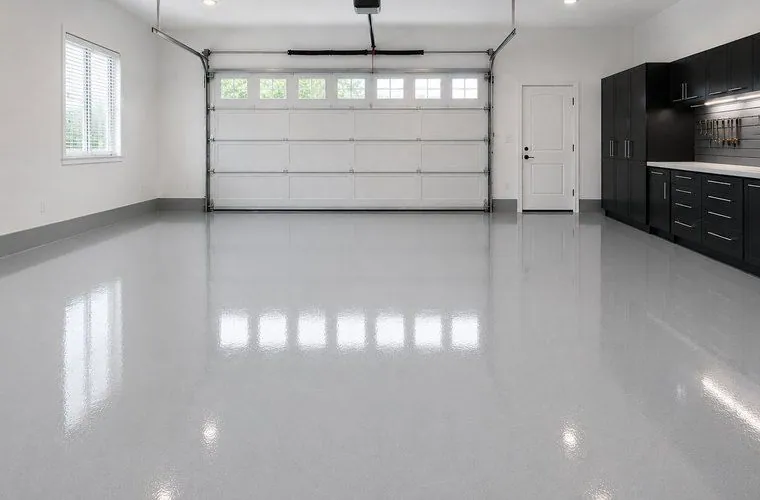 Garage floor after Sealed grey epoxy garage floor after coating by OzGrind in Brisbane