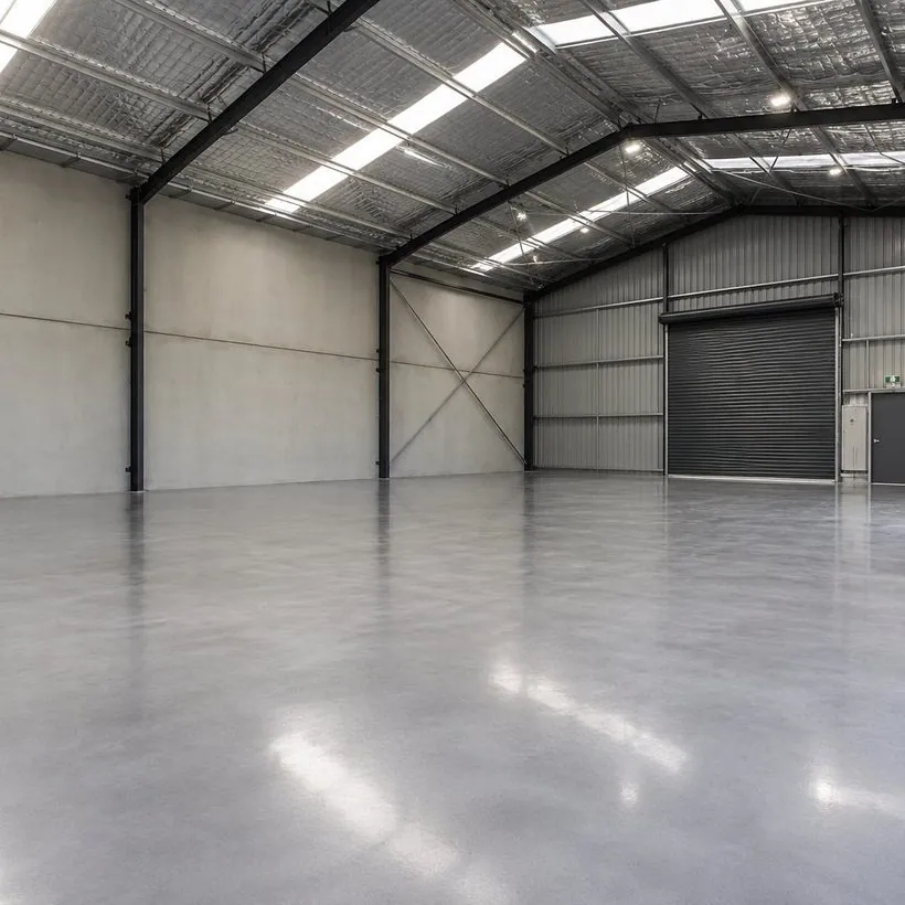 Surface polished concrete shed floor, the Sunshine Coast
