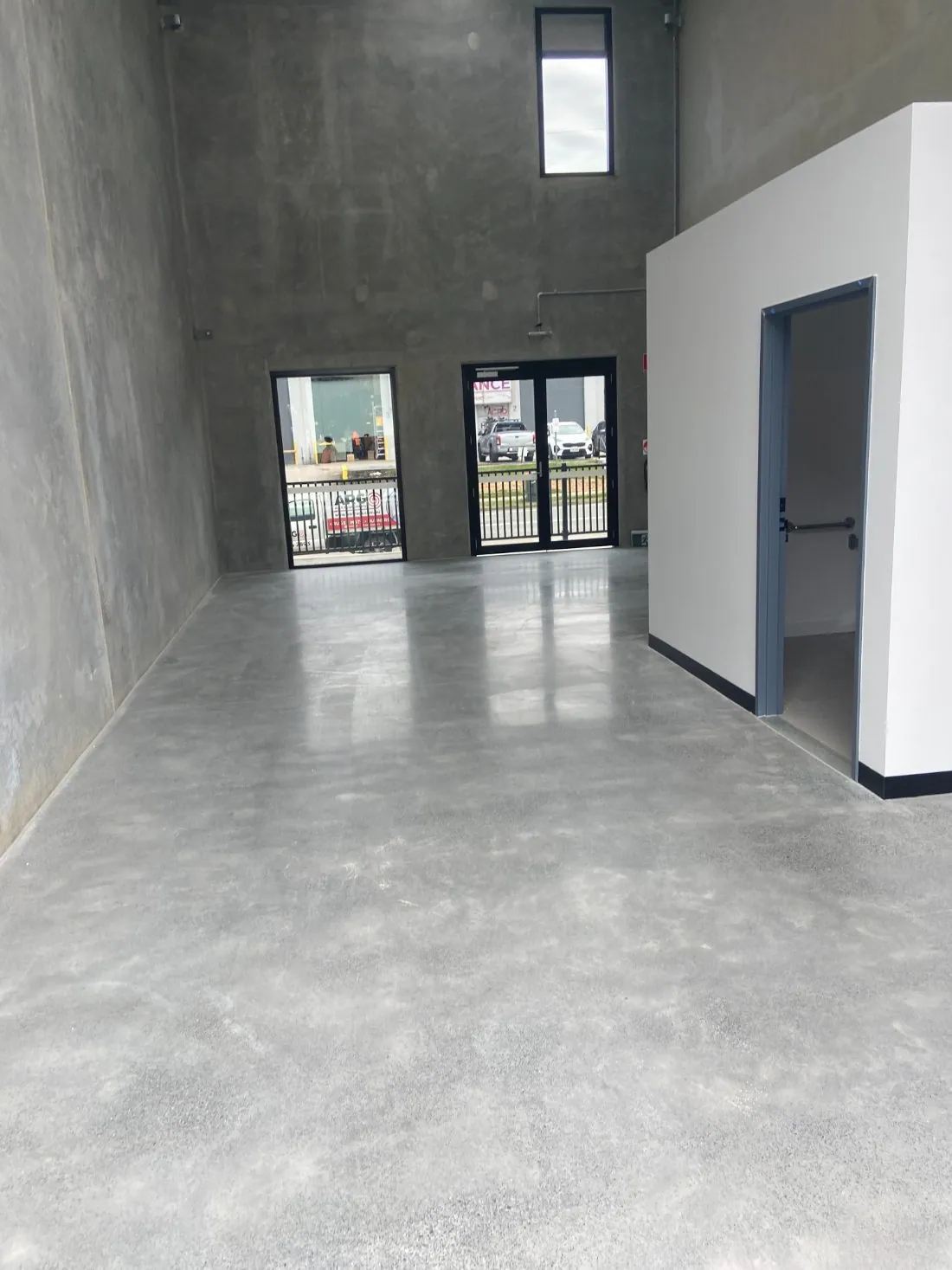 Polished concrete floor in a Brisbane industrial unit