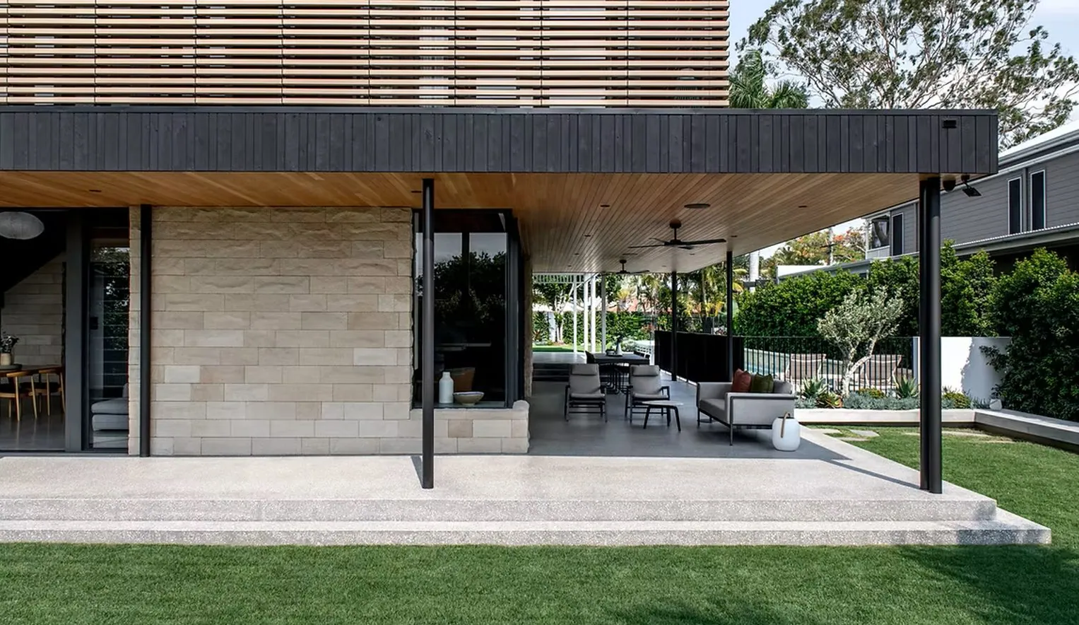 Mechanically polished concrete floor at the K2 Projects home, Hawthorne Brisbane - photo 14