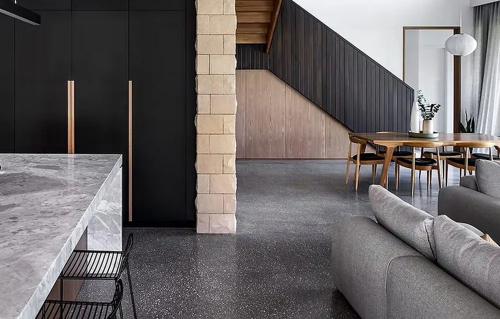 Mechanically polished concrete floor at the K2 project Hawthorne Brisbane