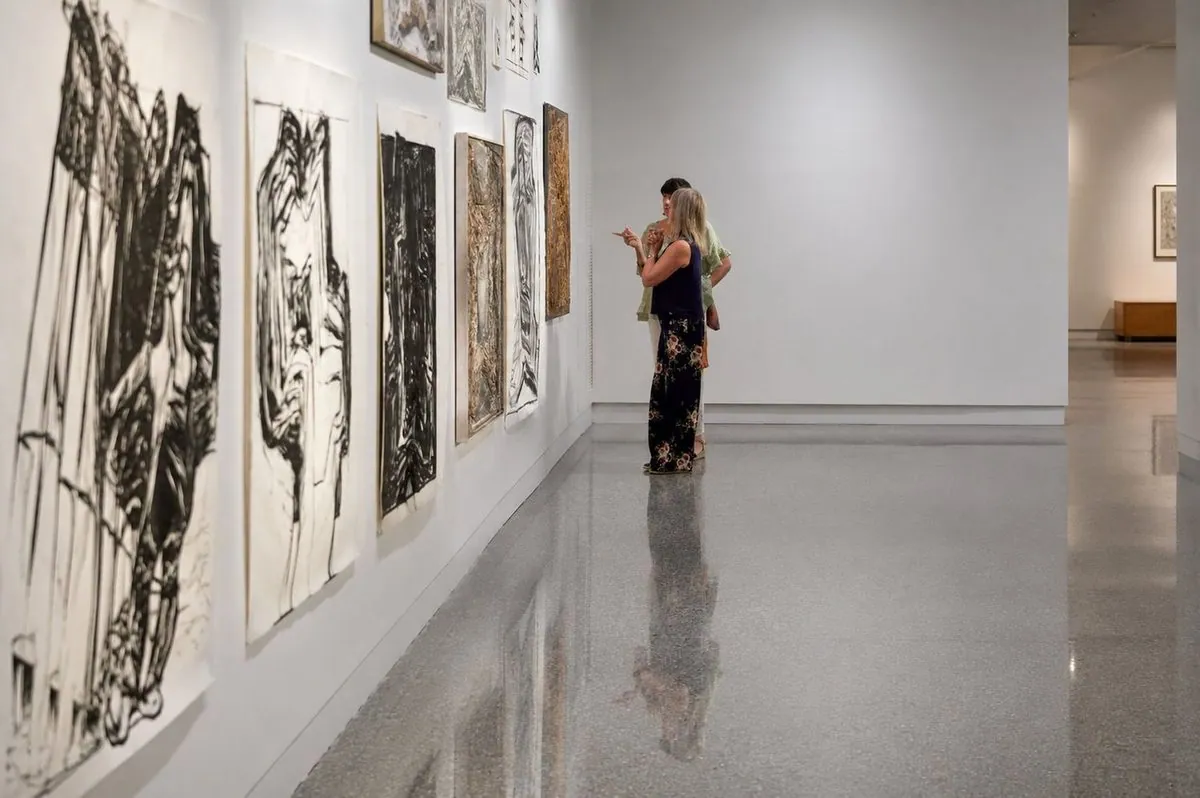 Seamless honed concrete gallery floor