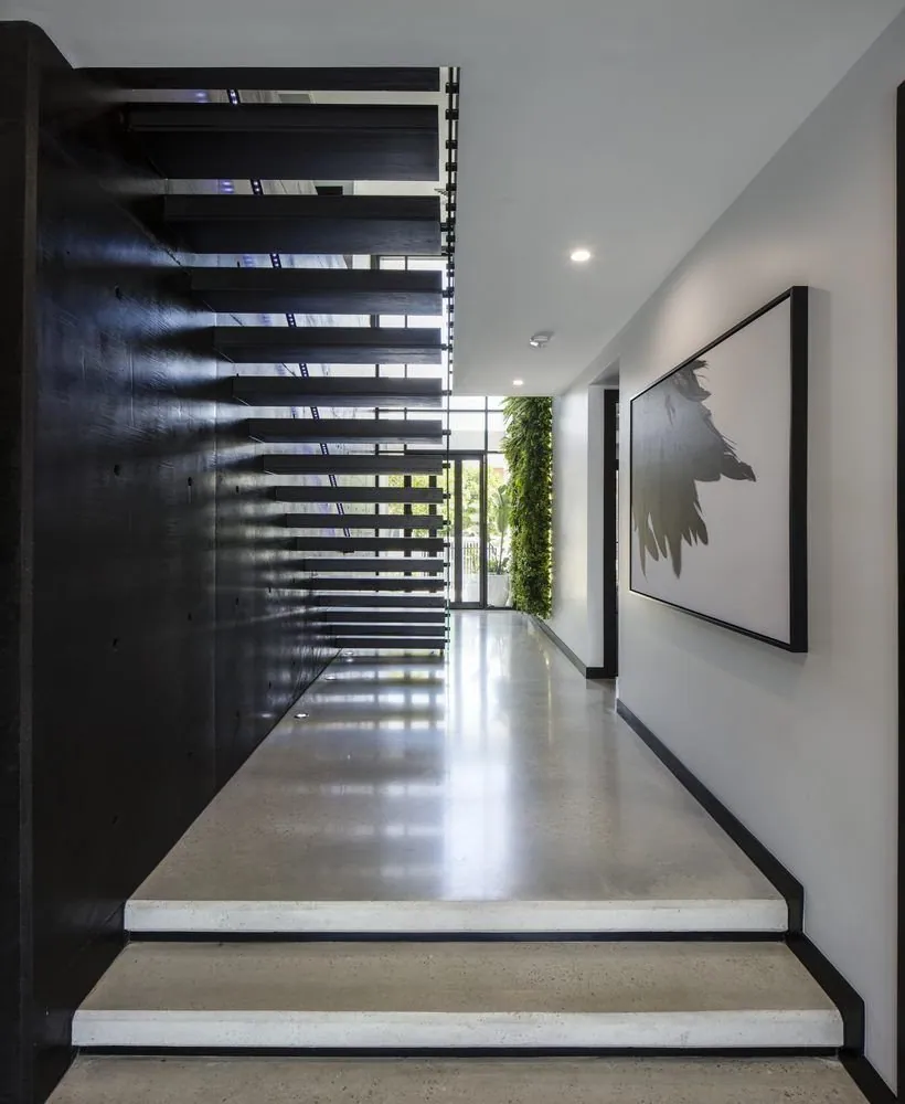 Polished concrete floor in a designer Toowoomba home