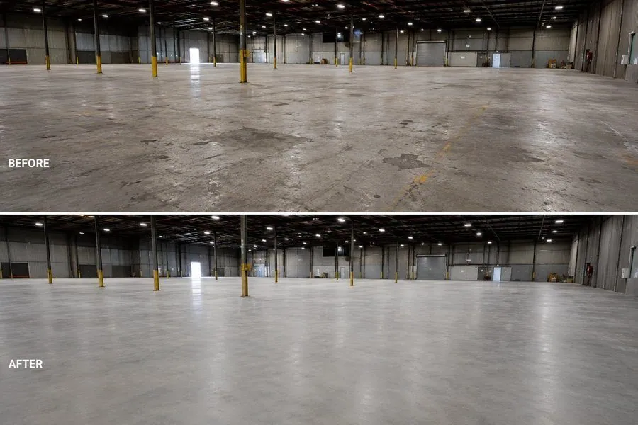 Commercial warehouse make good floor preparation Brisbane