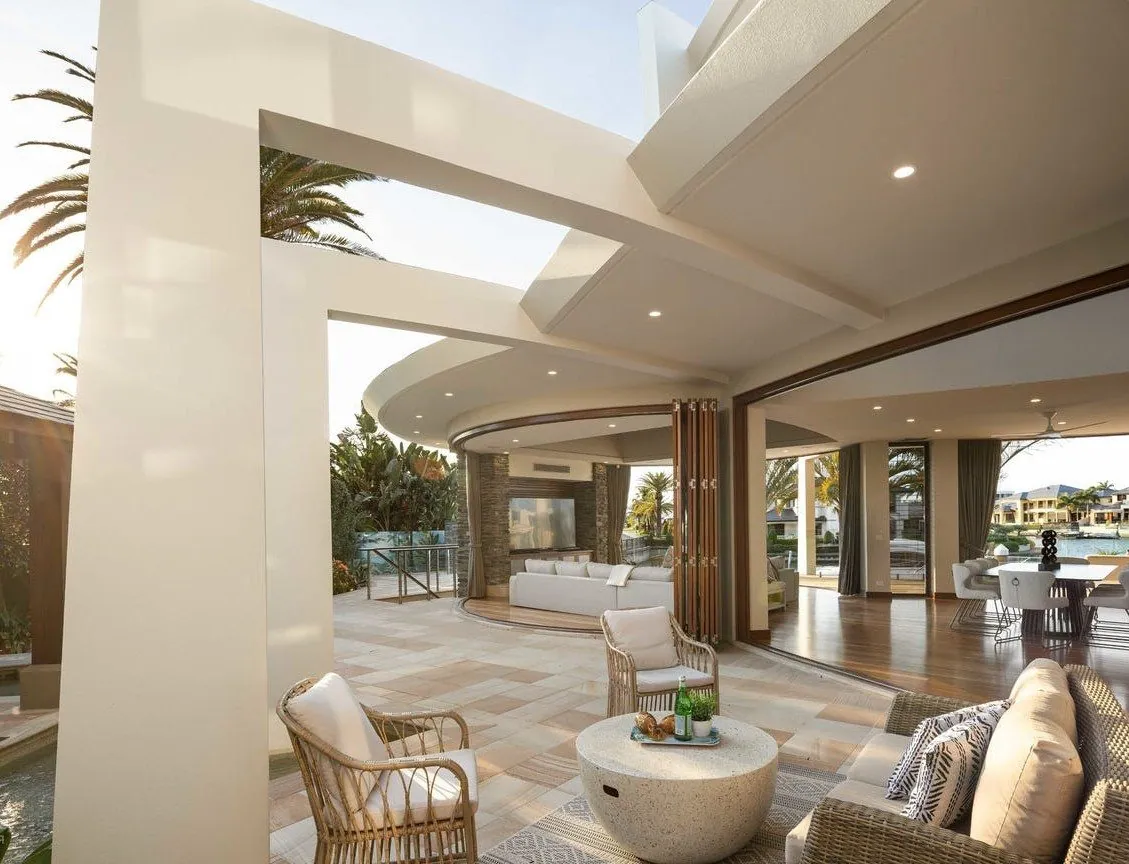 Travertine outdoor pavers cleaned and restored Brisbane