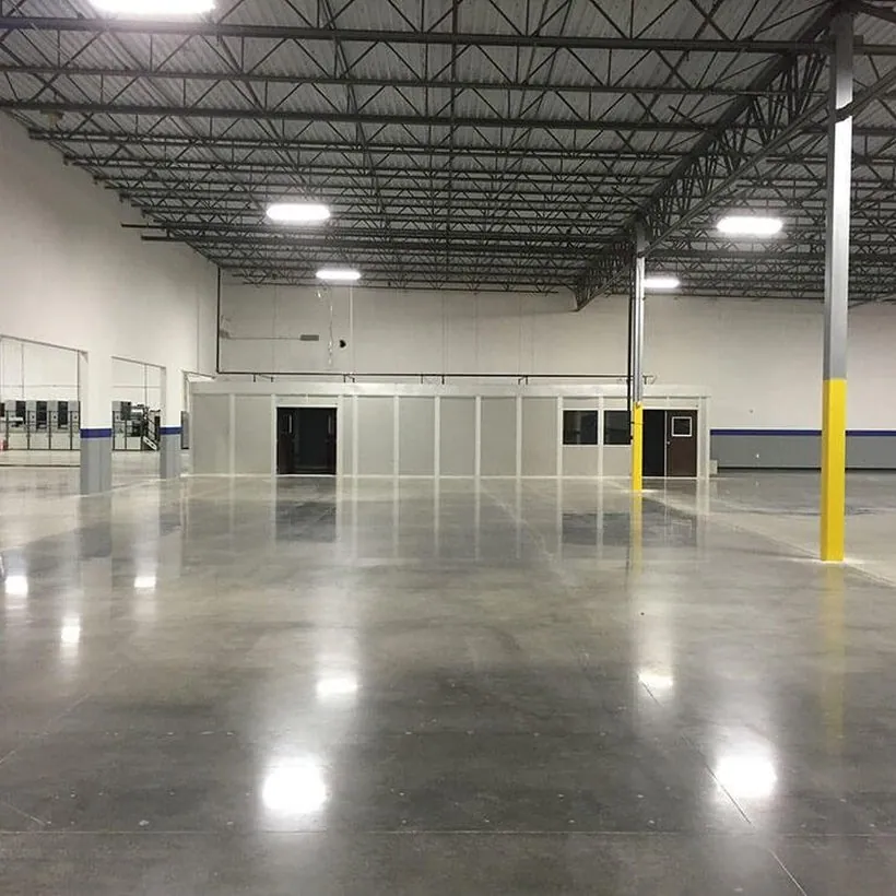 Industrial polished concrete warehouse floor