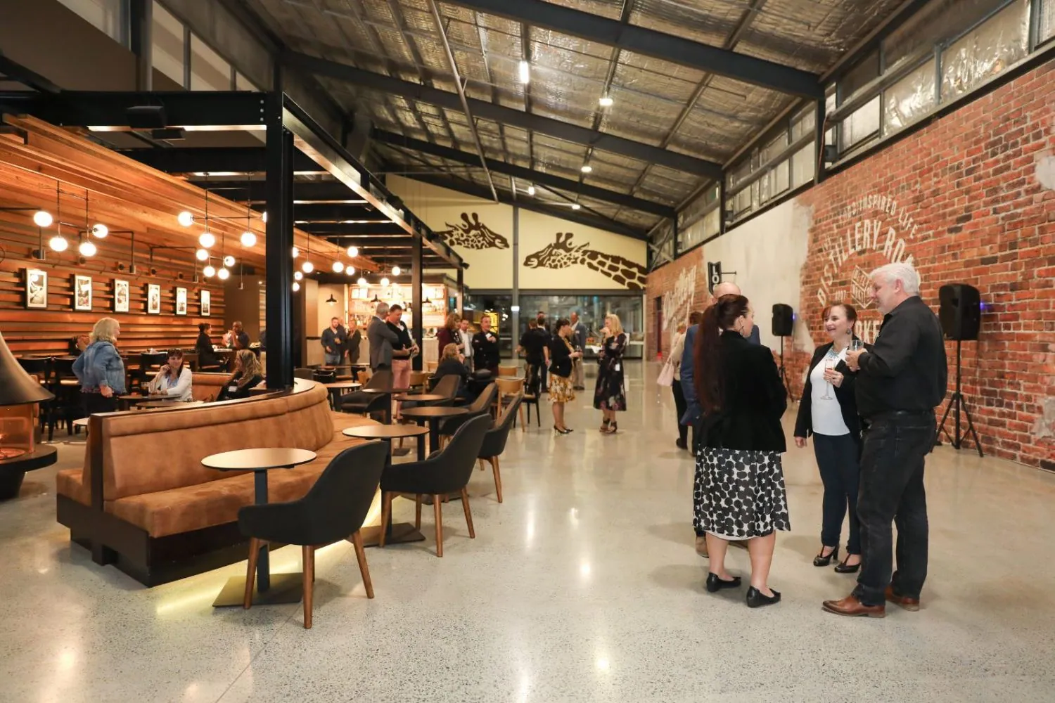 Polished concrete floor in the Distillery Road Market hall at the Zarraffas Coffee head office, Brisbane