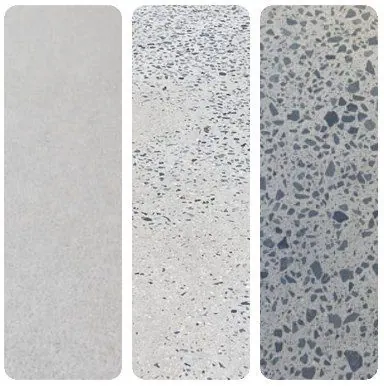 Driveway honed finish options - stone exposure levels, nil, minimal and full