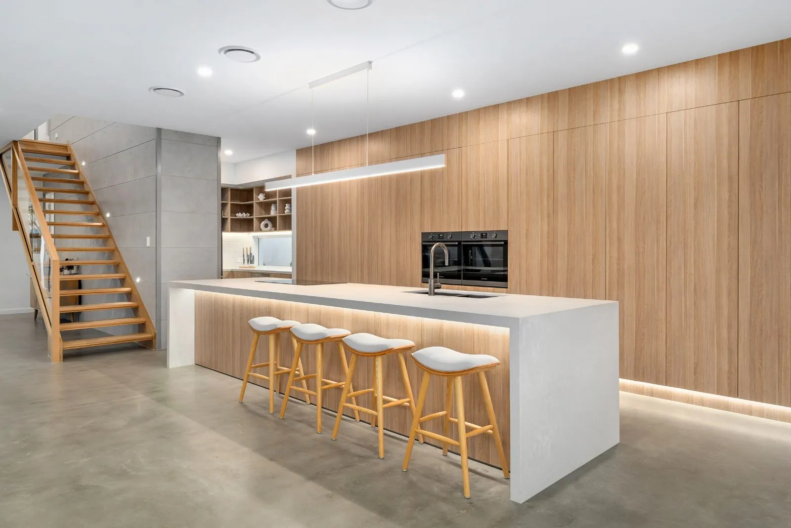 Mechanically polished concrete floor at the Monster Homes residence, Newport Brisbane - photo 1