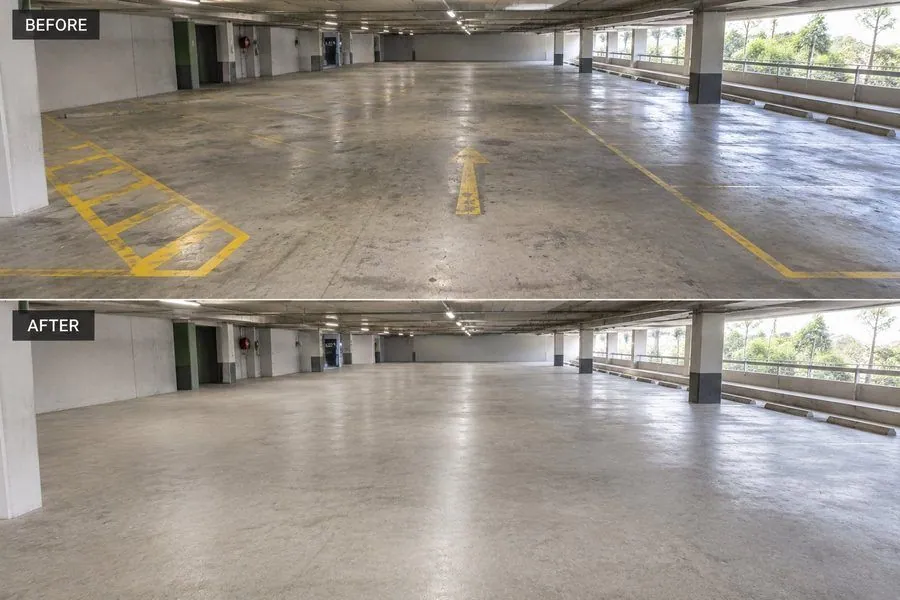 Line marking removal Brisbane warehouse concrete grinding
