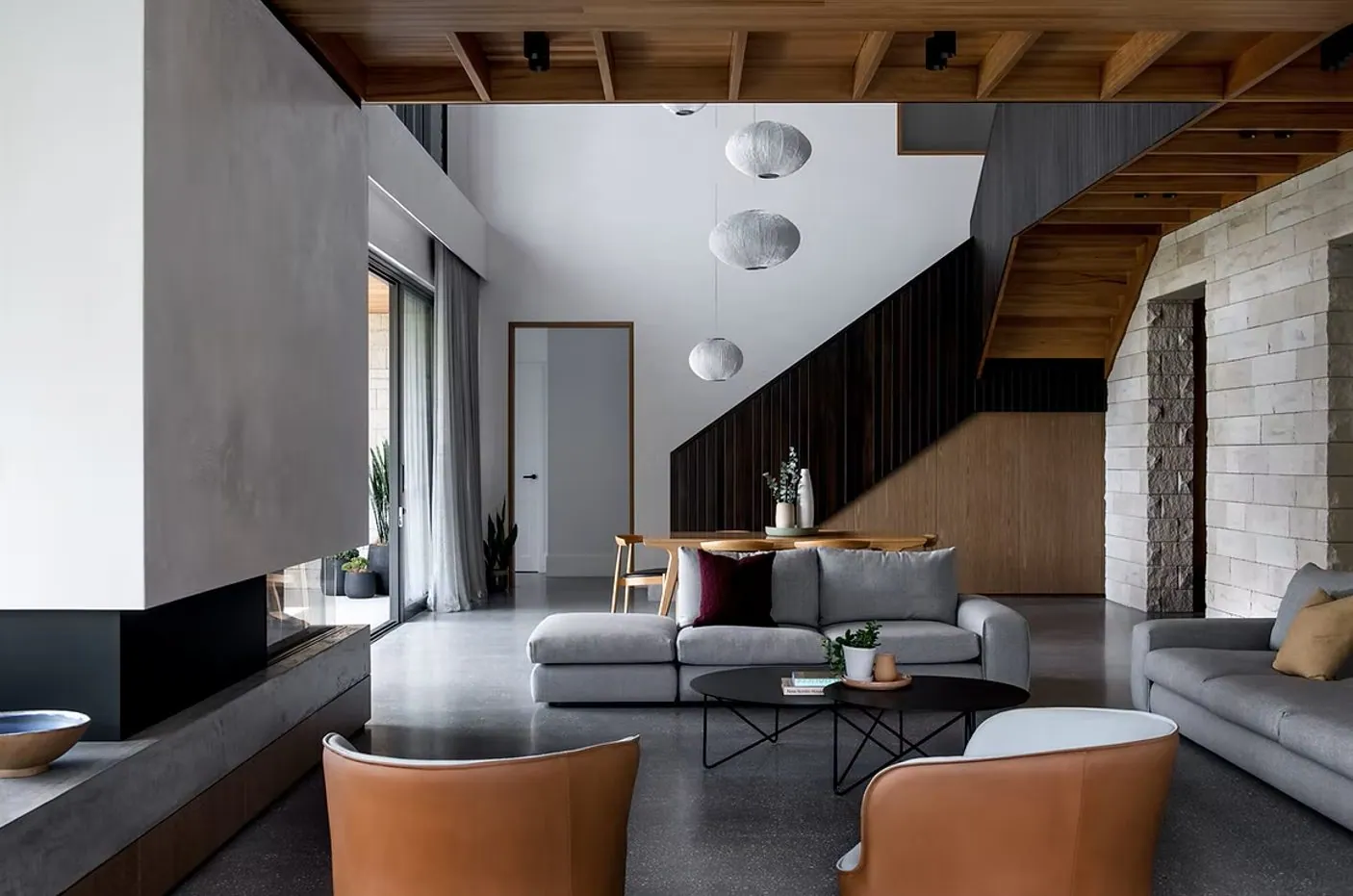 Mechanically polished concrete floor at the K2 Projects home, Hawthorne Brisbane - photo 9