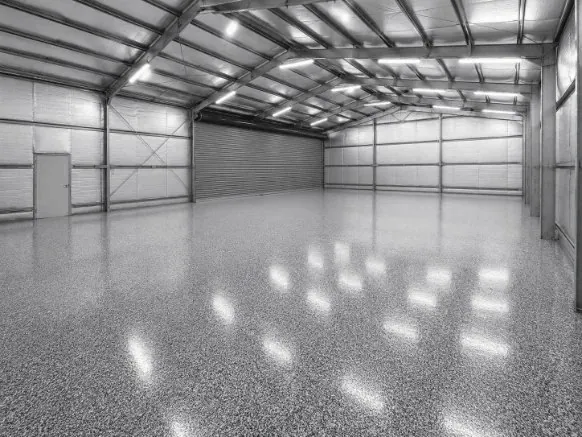 Flake floor in a shed or workshop, Brisbane