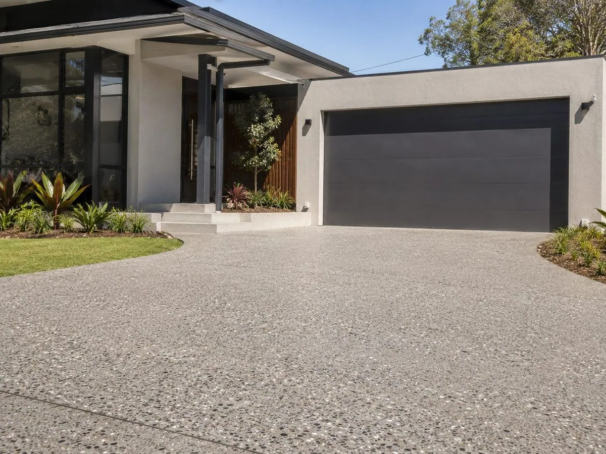 Concrete honing and grinding, honed concrete driveway finish in Brisbane