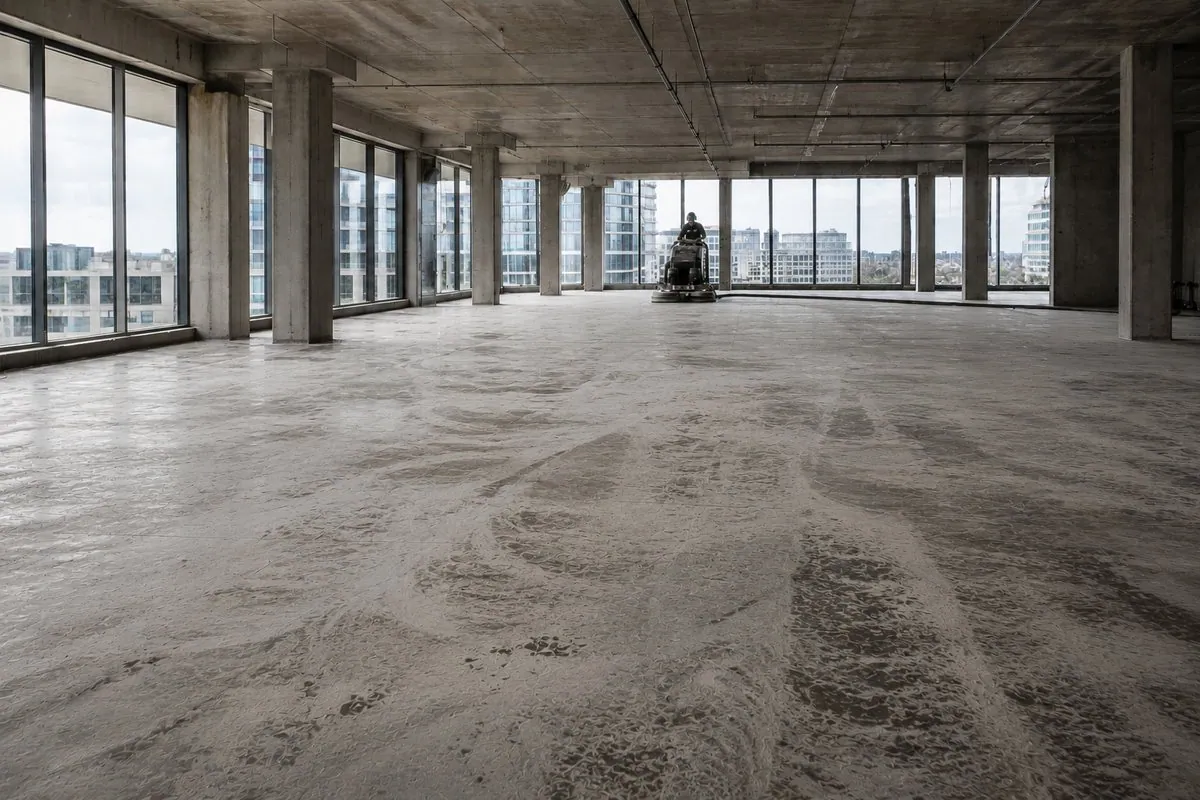 Commercial floor preparation Brisbane high rise office defit concrete grinding