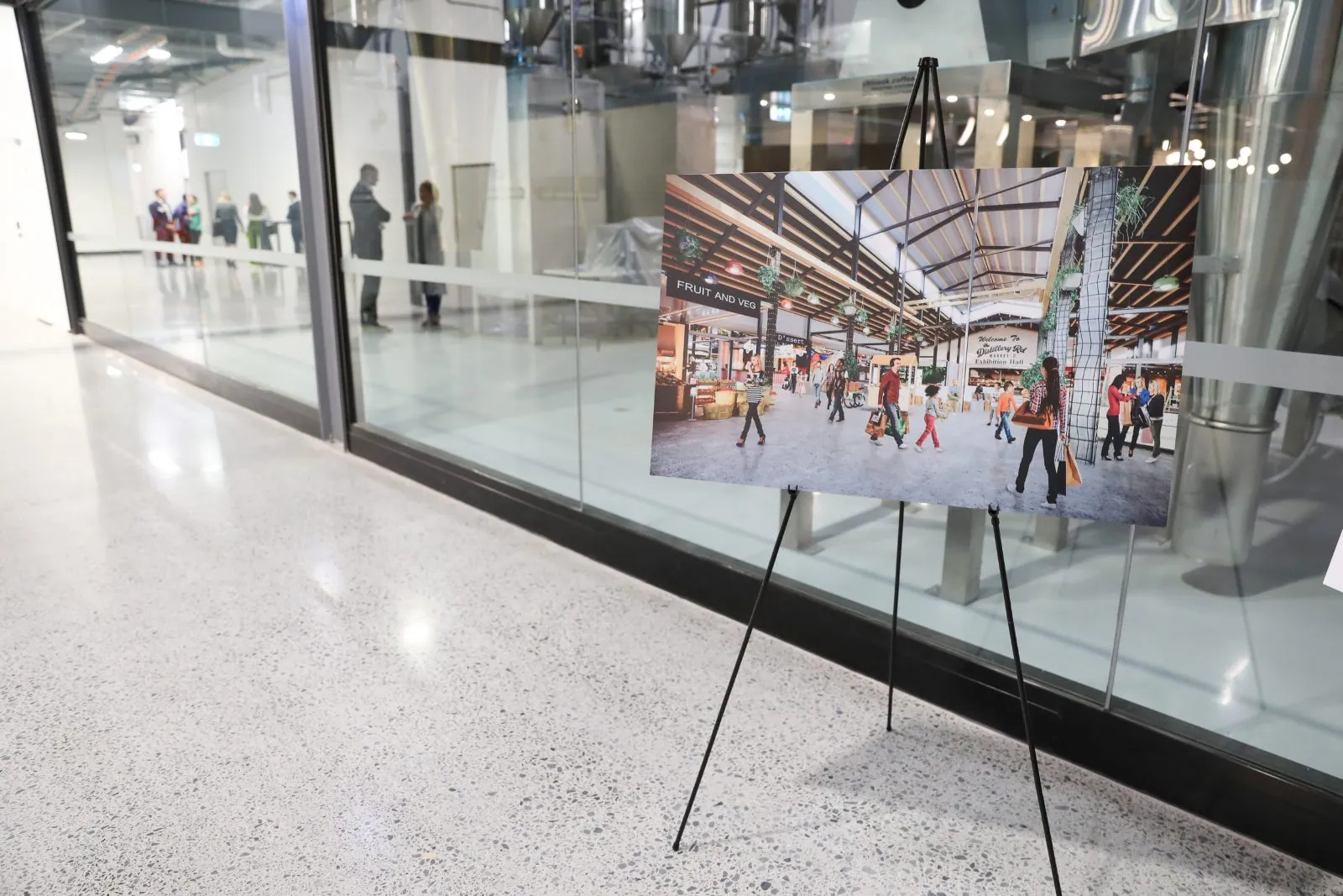 Polished concrete floor in the Zarraffas Coffee head office foyer, Brisbane