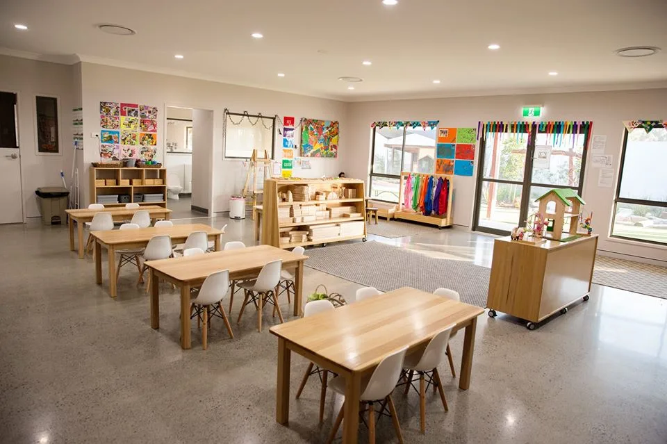 Polished concrete floor in a childcare classroom