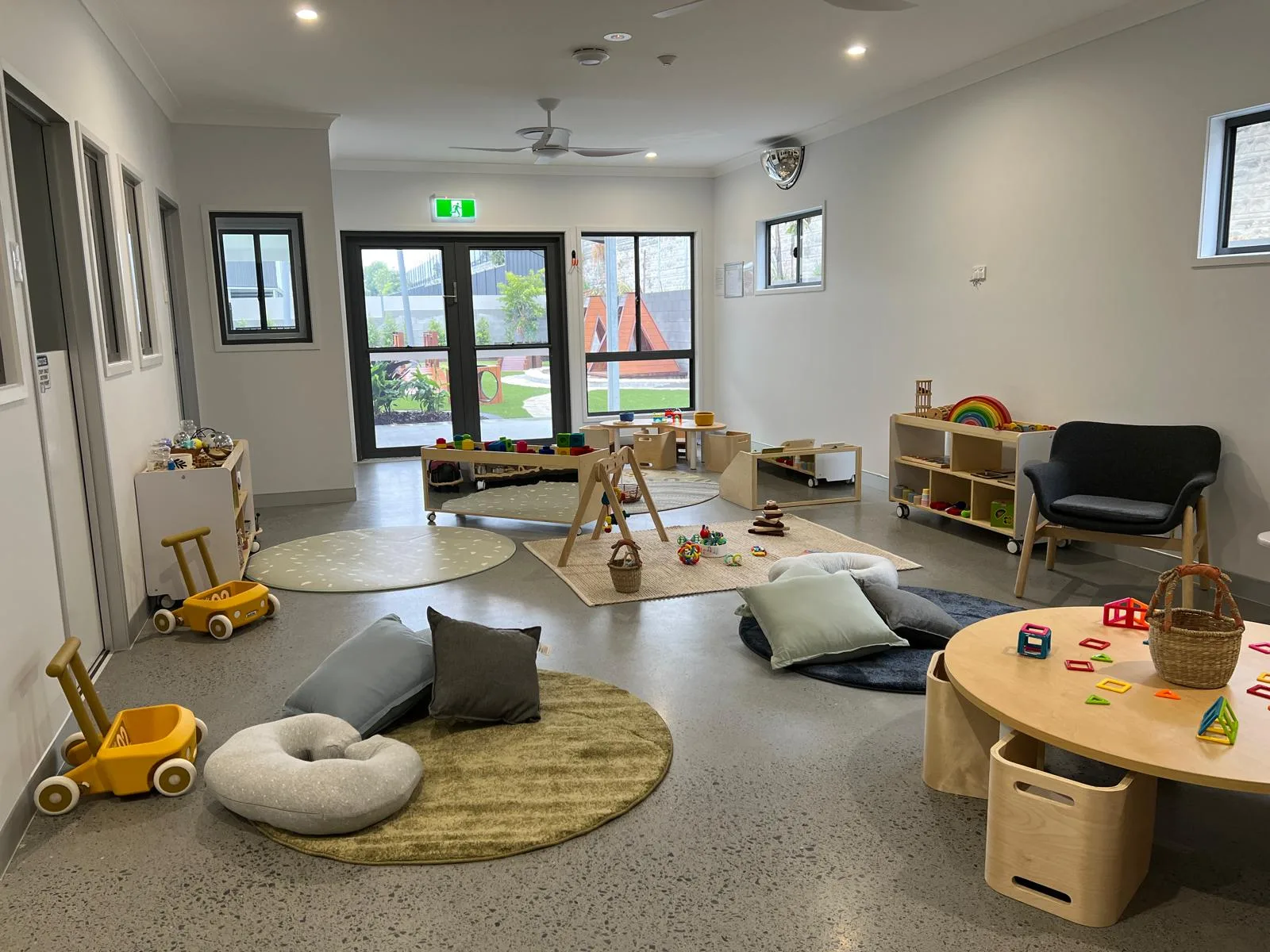 Polished concrete floor in a childcare play space