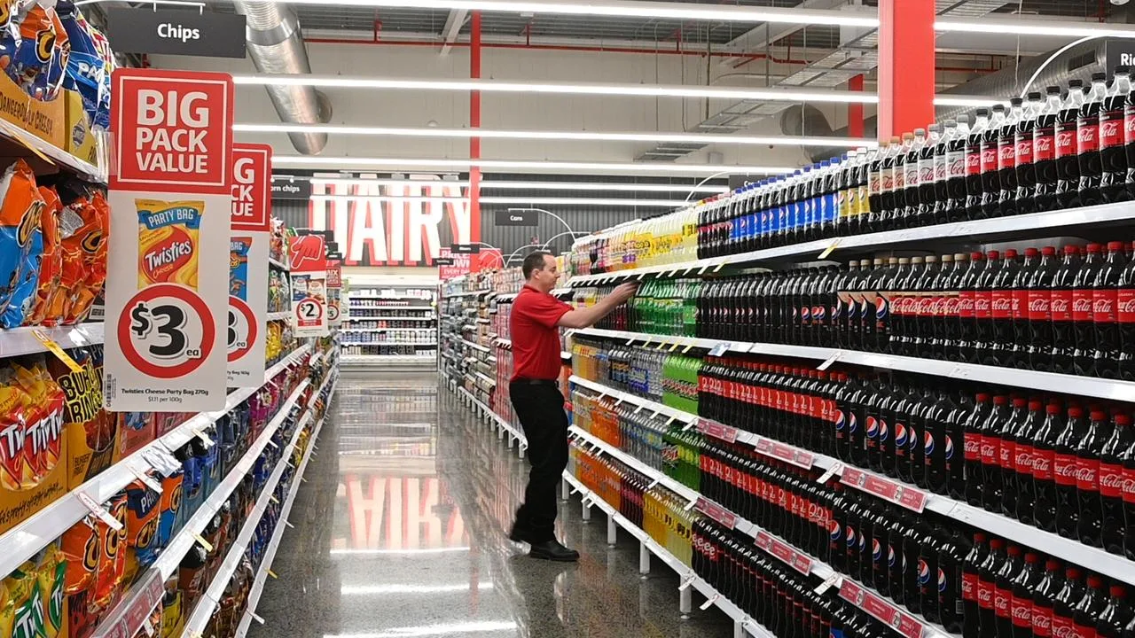 Polished concrete floor in a Brisbane supermarket aisle