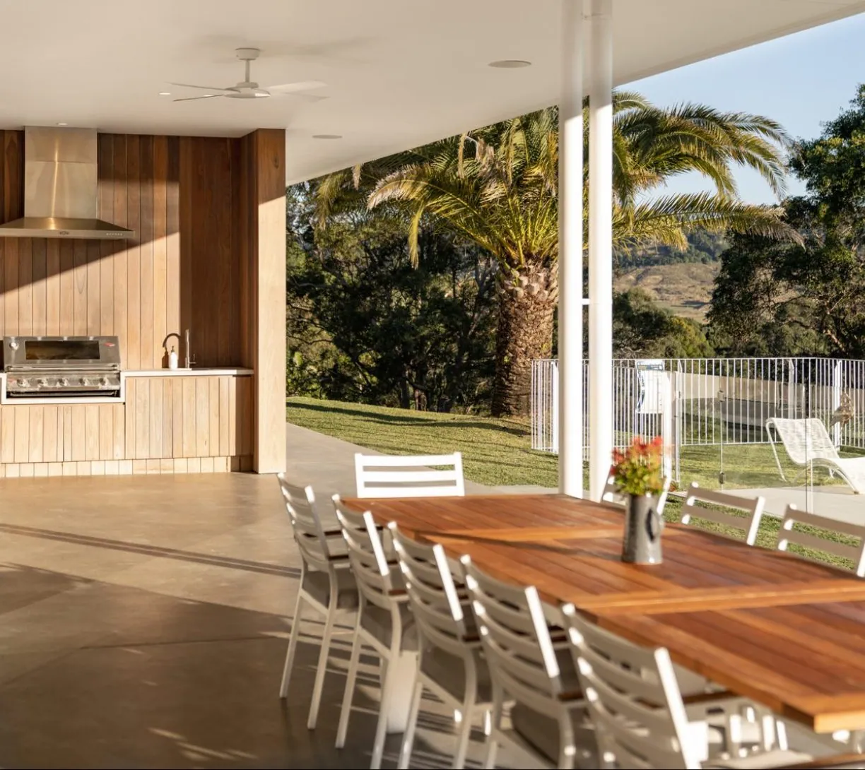 Polished concrete floor in a Brisbane kitchen and dining area