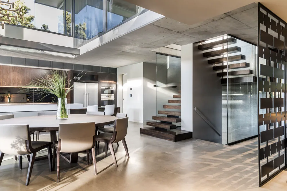 Full exposure polished concrete floor in a Brisbane home by OzGrind