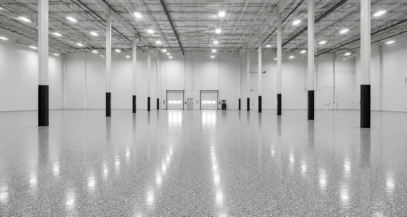 Commercial epoxy Northern NSW: epoxy flake warehouse floor