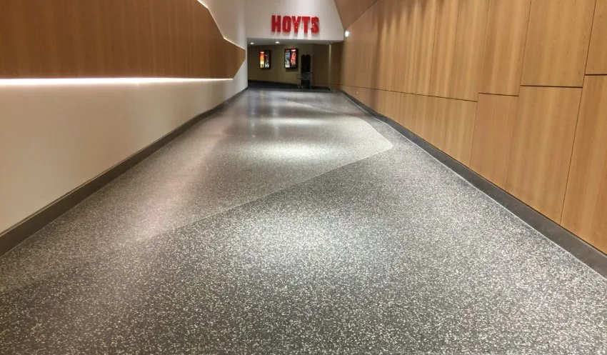Commercial honed concrete at the alfresco dining precinct, Tweed City Shopping Centre